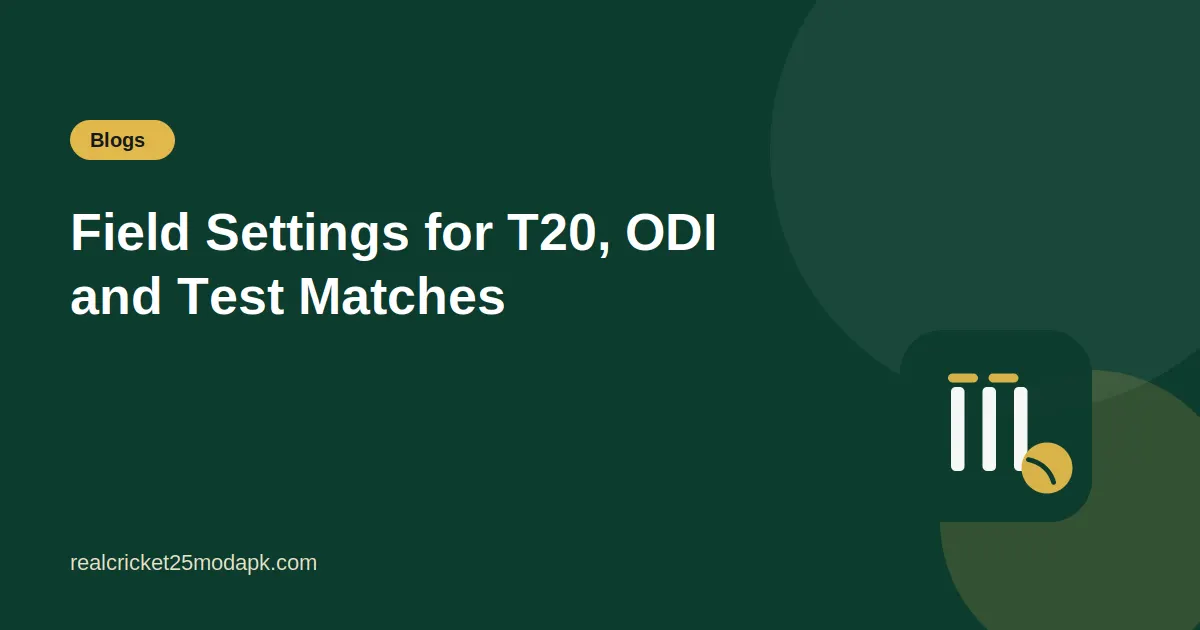 Illustration for the guide: Field Settings for T20, ODI and Test Matches