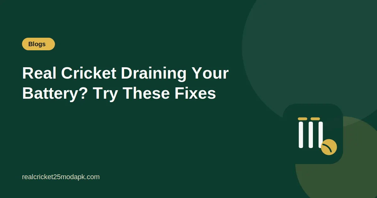 Illustration for the guide: Real Cricket Draining Your Battery? Try These Fixes