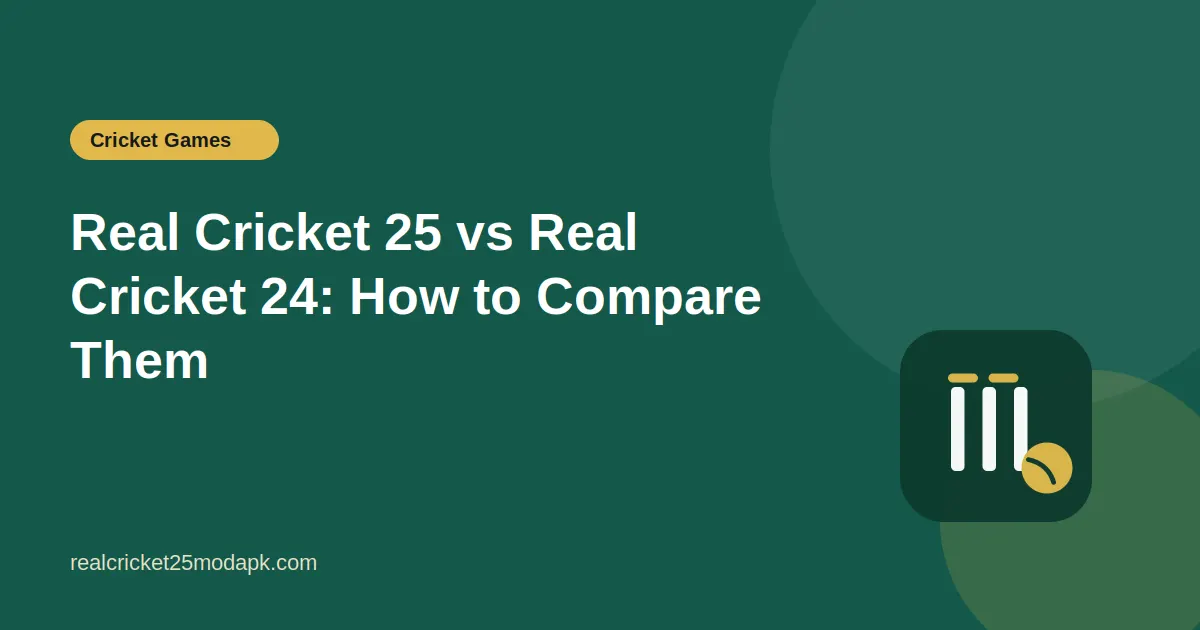 Illustration for the guide: Real Cricket 25 vs Real Cricket 24: How to Compare Them