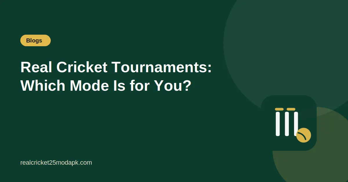 Illustration for the guide: Real Cricket Tournaments: Which Mode Is for You?